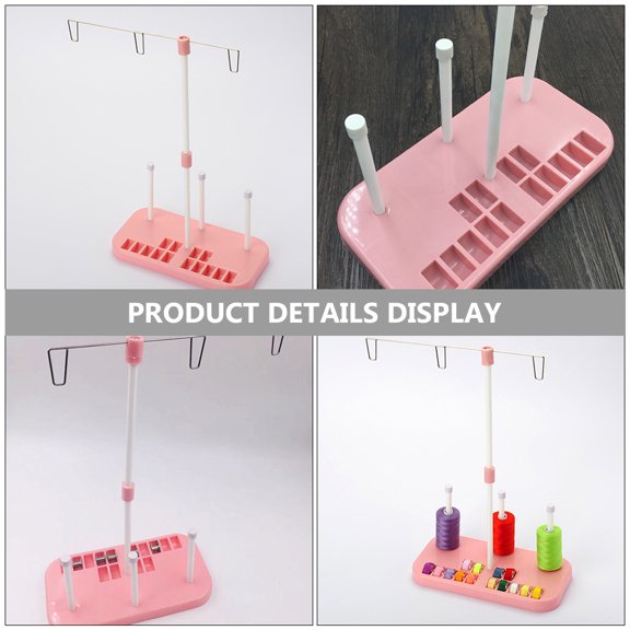 ETHZZLE Wear Resistant Pink Sewing Thread Holder for Machine with Metal Plastic Quilling Rack