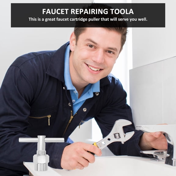 ETHZZLE Plated Silver Alloy Faucet Puller Tool for Home Use Durable Non Slip Faucet Removal