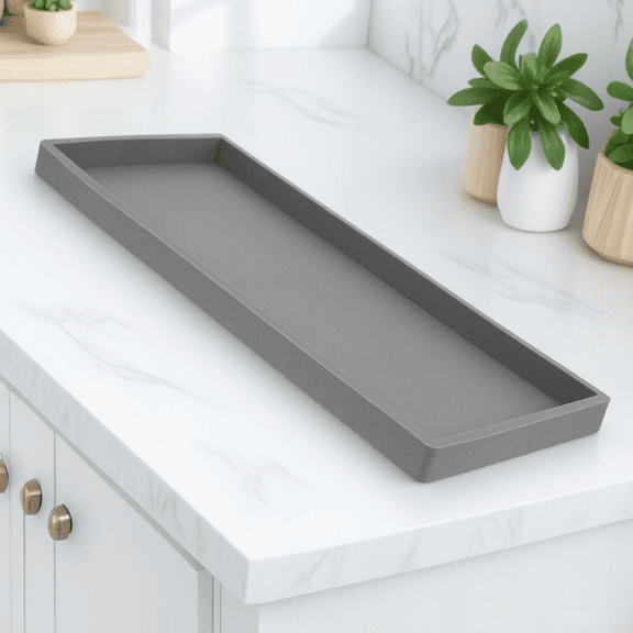 ETHZZLE Shower Shelf Bathroom Silicone Tray Organizer Grey Waterproof 1Set