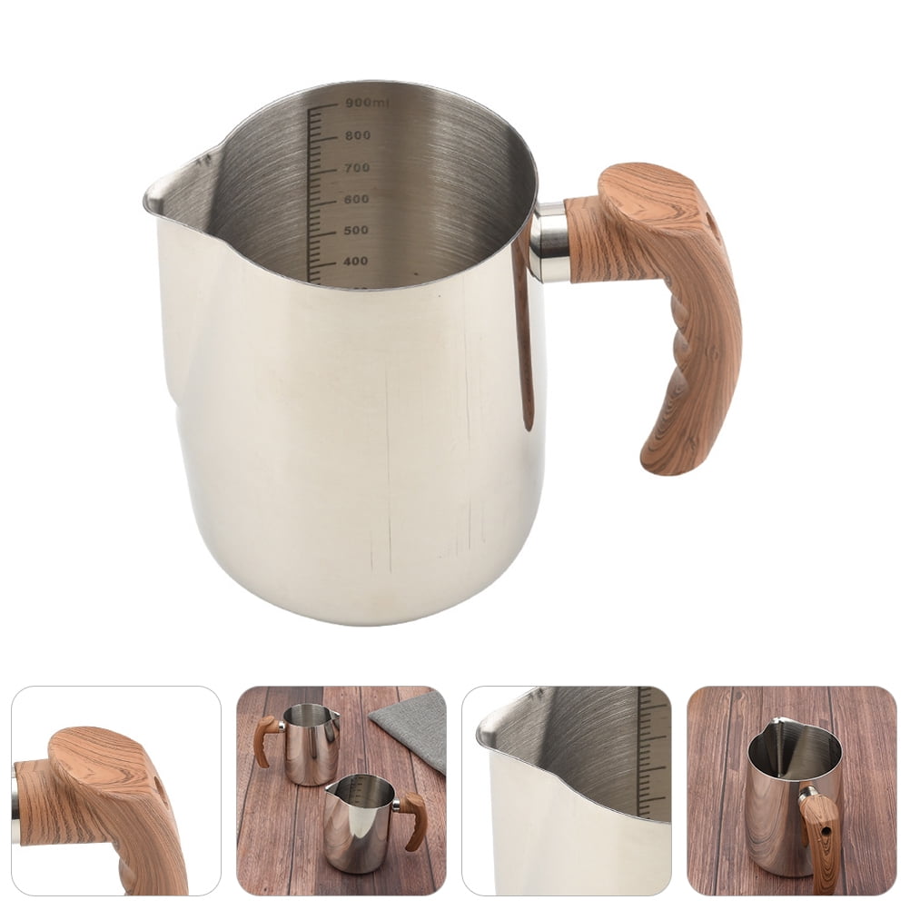 ETHZZLE Sturdy Candle Melting Cup with Scale and Ergonomic Handle for Handmade Candle Making - 1 Piece Melting Pot