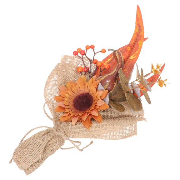 ETHZZLE Fall Artificial Flowers Simulated Flower Bouquet Orange Linen 1Pack