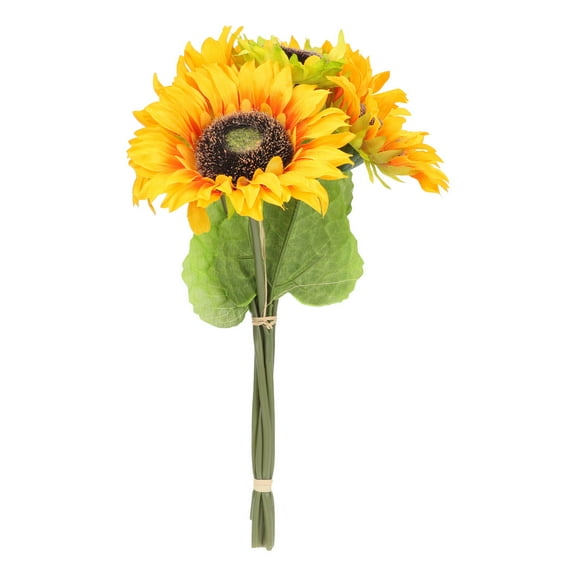 ETHZZLE Artificial Orange Sunflower Ornament for Vase Arranging and Table Centerpieces
