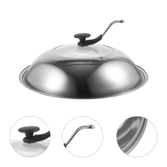 ETHZZLE Multi Function Universal Pot Lid Plated Silver Stainless Steel Pan Cover for Home
