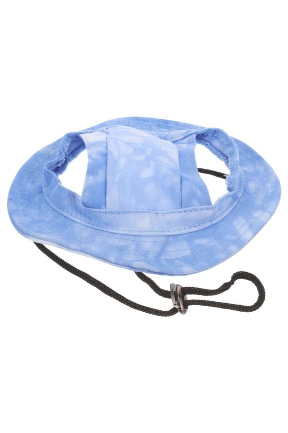 Pet Dog Baseball Cap Sky Blue Cotton Sun Protection Adjustable Chin Strap 1Pack