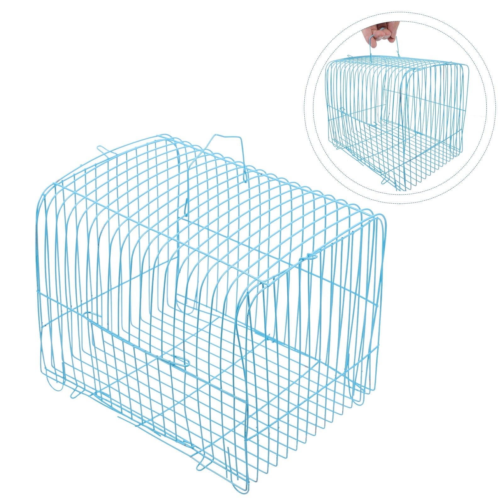 ETHZZLE Sky Blue Parrot Travel Cage with Durable Wire Frame and ...