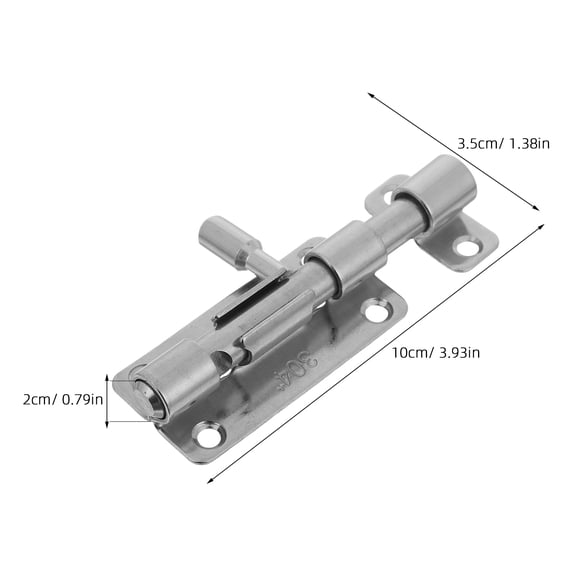 ETHZZLE Slide Bolt Gate Latch: Stainless Steel Door Latches - Security Barrel Bolt 4-Inch For Inside Doors - Bathroom Stall Hardware - Slide Lock Latch Anti Theft Buckle