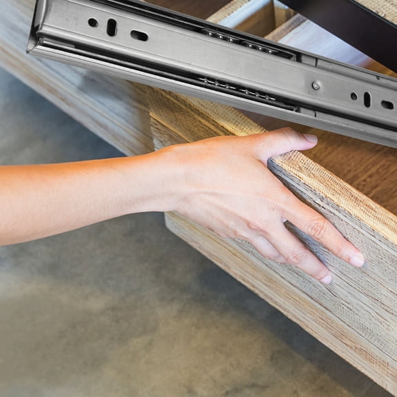 ETHZZLE Slide Rails for File Cabinets Cabinet Drawer Slide Stainless Steel Silver White 1 Set