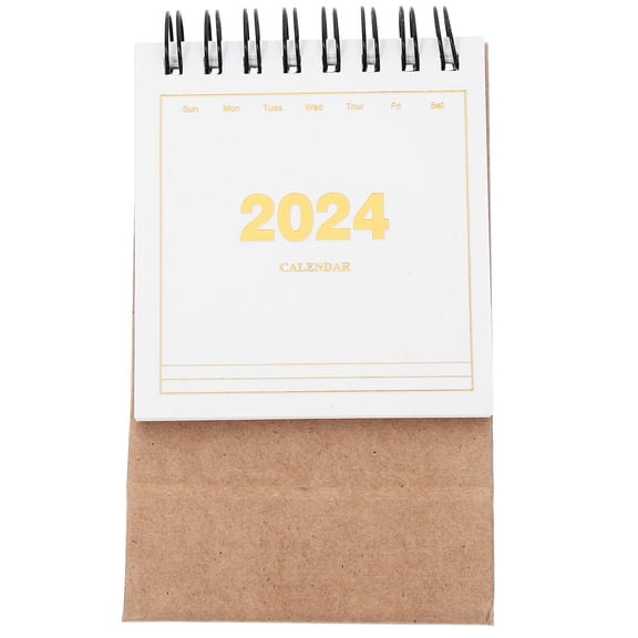 ETHZZLE Small Desktop Calendar 2023 2024 with Sturdy Standing Holder for Office and Home