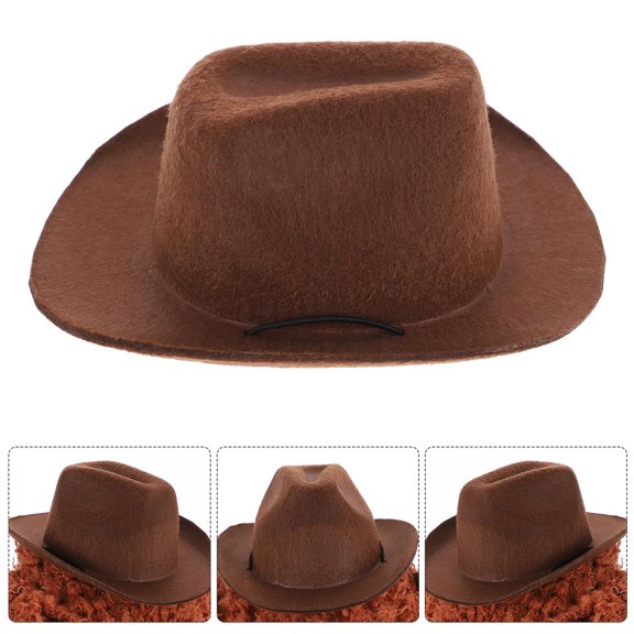 ETHZZLE Stylish Brown Dog Hat with Western Design and Comfortable Non Woven Fabric for Pet Decoration and Photos