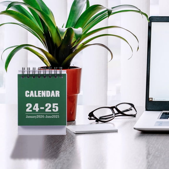 ETHZZLE Green Desktop Calendar 2024 with Stable Holder and Simple Design for Home Office Use