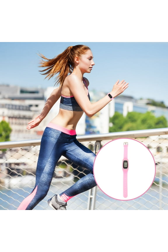 Silicone Wristband Pedometer Watch with Step Counter, Portable and Easy-to-Use Fitness Tracker Bracelet