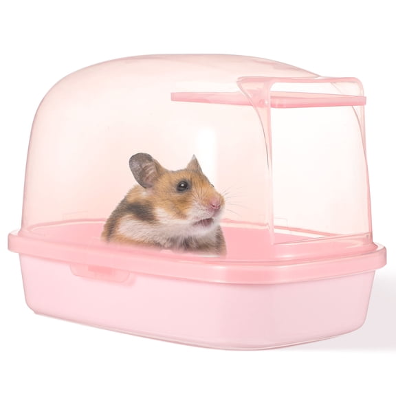 ETHZZLE Hamster Sand Bath House Pink Plastic 1 Set