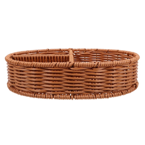 ETHZZLE Brown Woven Bread Basket Rustic Storage Basket for Home Restaurant Use