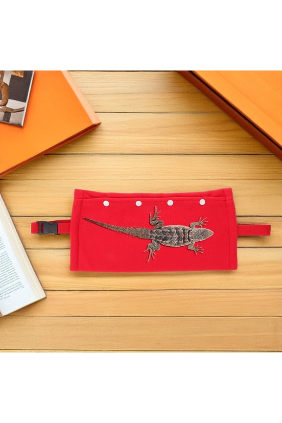 Soft Breathable Reptile Sling Bag Adjustable Red Carrier for Bearded Dragon and Small Pets