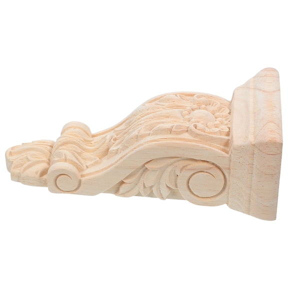 ETHZZLE Solid Wood Khaki Corbel with Elegant Handcarved Roses for Home