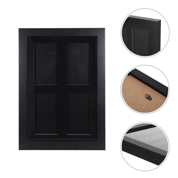 ETHZZLE Space Saving Black Wall Display Frame for 4 Slots Trading Card Presentation