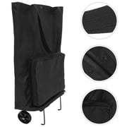 ETHZZLE Large Capacity Wheeled Foldable Shopping Trolley Bag in Black for Easy Mobility and Convenient Transport