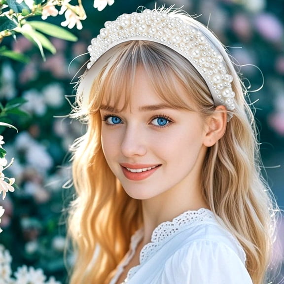 ETHZZLE Sponge Headband Decorative Lightweight White 1Pcs