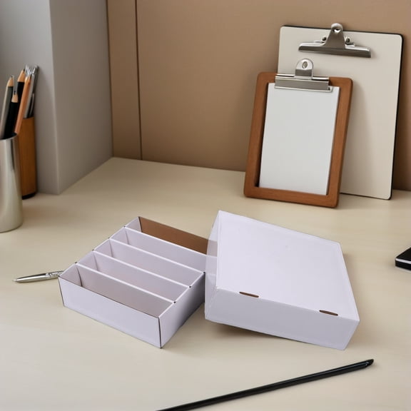 ETHZZLE Sports Card Storage Box With 5 Compartments - Organizer Dividers For Trading Card Storage - Corrugated Cardboard Deck Case