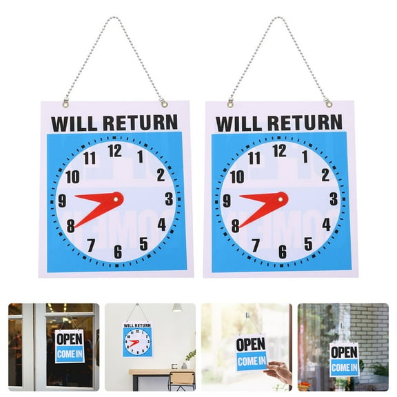 ETHZZLE Wall Sign Assorted Color Hanging Clock Design for Business Status Indication