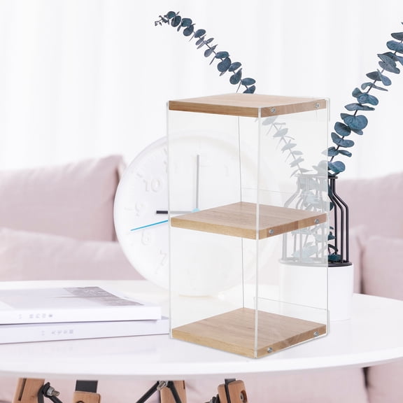 ETHZZLE Clear Acrylic Desktop Storage Rack for Cds Dvds Books with Portable Stackable Design