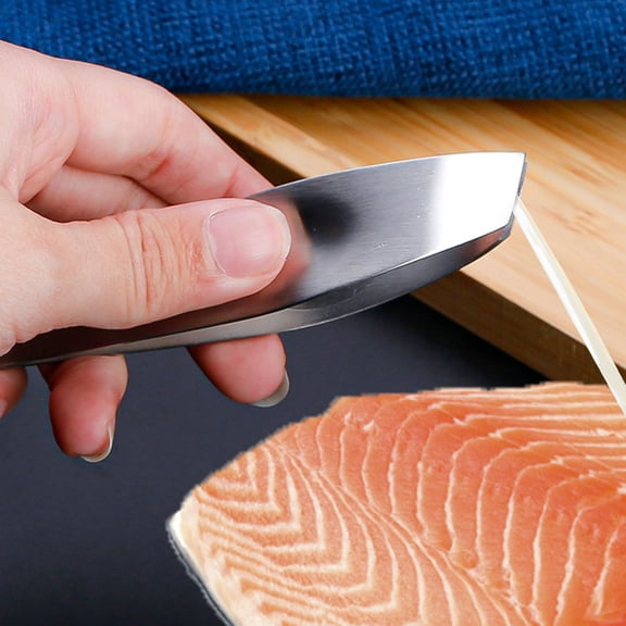 ETHZZLE Stainless Steel Fish Bone Tweezers for Kitchen Use with Ergonomic Handle and Sharp Precision Tips