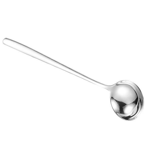 ETHZZLE Long Handle Stainless Steel Ladle, Silver, Rust-Resistant, Ideal for Home