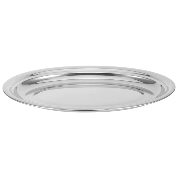 ETHZZLE Stainless Steel Oval Serving Plate for Fish Steaming and Western Dishes