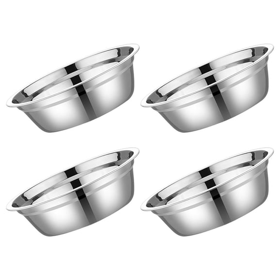 ETHZZLE 4-Piece Multipurpose Stainless Steel Soup Bowls Wide-Mouth Kitchen Mixing Basins Set