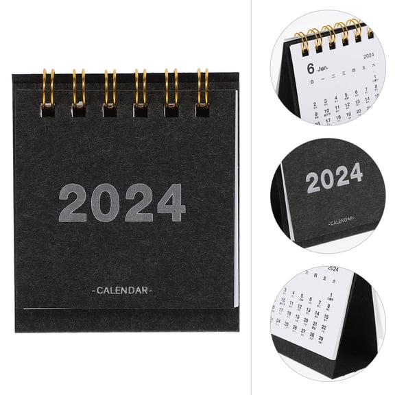 ETHZZLE Mini Standing Desk Calendar for Office Use, 1 Piece Compact Daily Planner