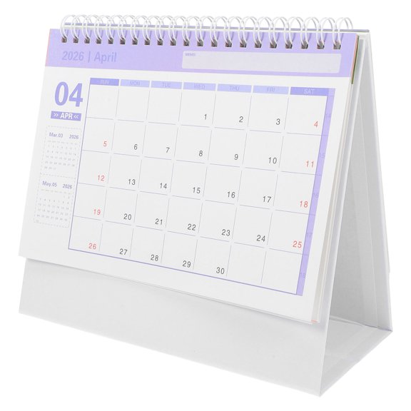 ETHZZLE 2026 Sky Small Desk Calendar, Standing Desktop Planner for Office and Home Use