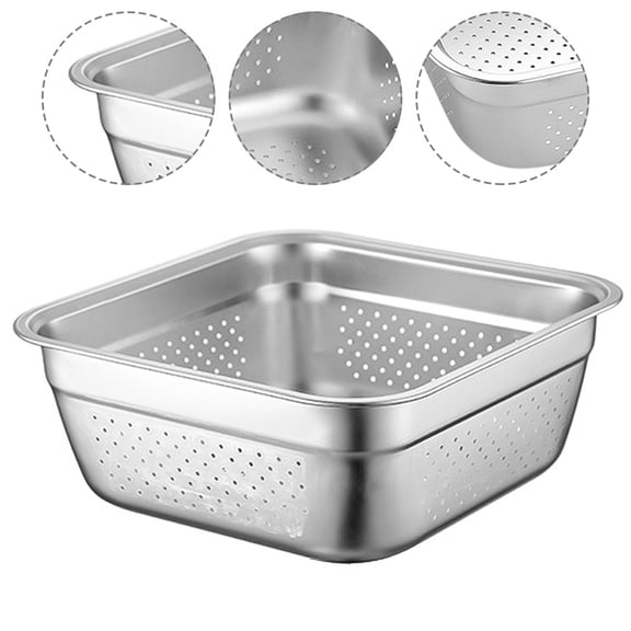 ETHZZLE Stainless Steel Strainer Silver for Storage and Draining