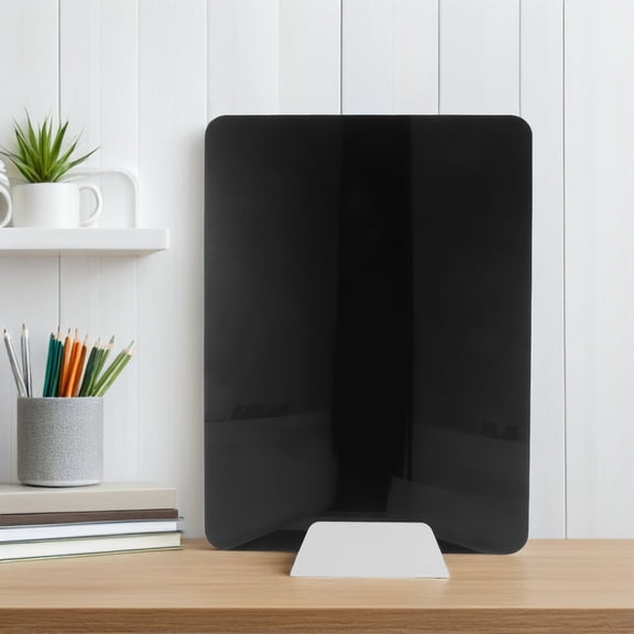 ETHZZLE Freestanding Acrylic Desk Divider Panel Black for Office and Testing Use