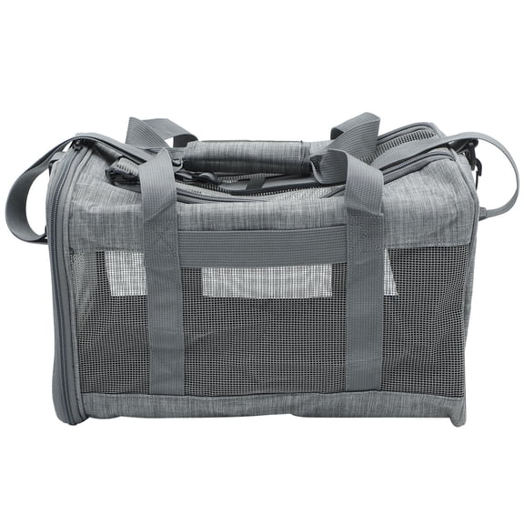 ETHZZLE Stylish Grey Cat Carrier Bag with Spacious Interior for Comfortable Pet Carrying