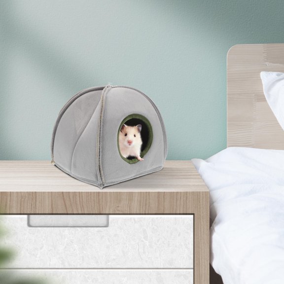 ETHZZLE Hamster Nest Bed Grey Cotton Warm Winter Hideout for Small Pets