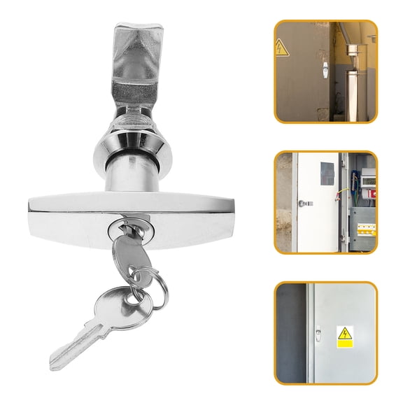 ETHZZLE T-Shape Drawer Locks With Keys 2Pcs Zinc Alloy for Tool Storage Cabinets