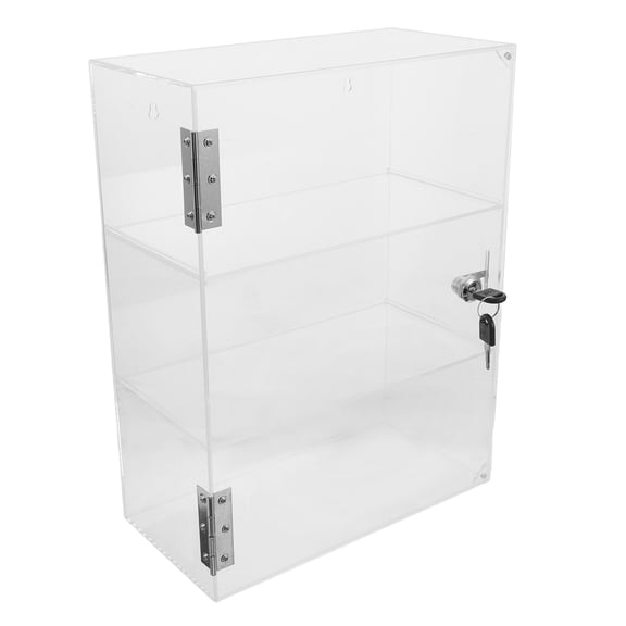 ETHZZLE Three Layer Acrylic Display Case Transparent Wall Mounted Storage Holder with Lock