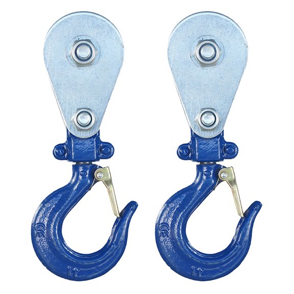 ETHZZLE Ton Hook with 2pcs Pulley Snatch Swivel Block Double for Lifting