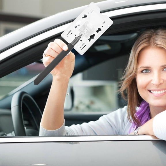 ETHZZLE Transparent Parking Access Card Holder Rod for Car with Long Reach and Flexible Design