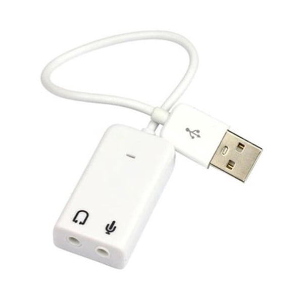 ETHZZLE USB 2.0 Sound Card with 7.1 Channel Virtual 3D Audio and LED Mic Mute for Computer White