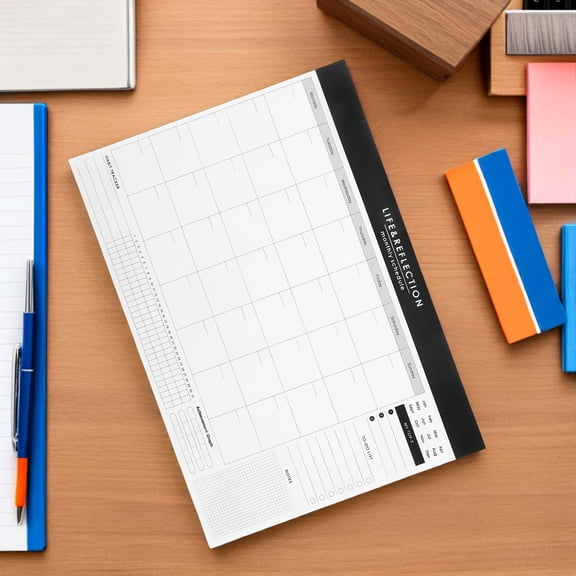 ETHZZLE Monthly Planner Minimalist White Paper for Writing Efficient Scheduling