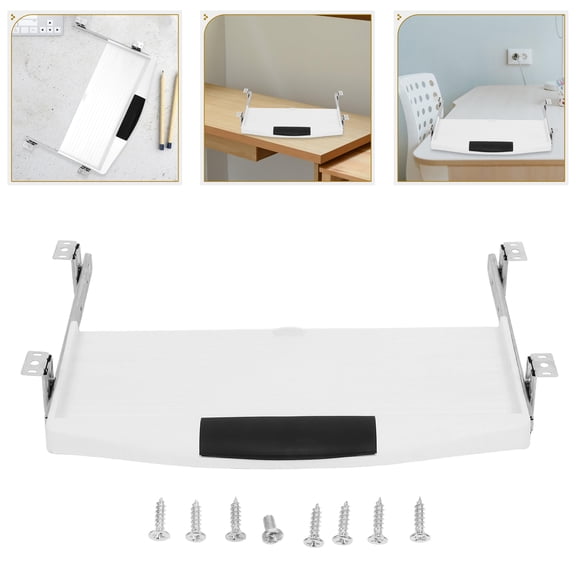 ETHZZLE Ergonomic White Keyboard Drawer Tray Under Desk with Stable ABS Construction for Workspace