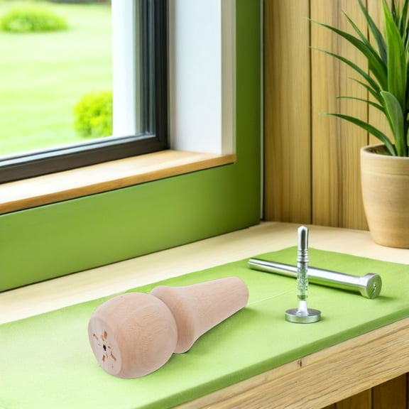 ETHZZLE Unfinished Beige Wood Stair Post Finials Elegant European Design for Home Decor