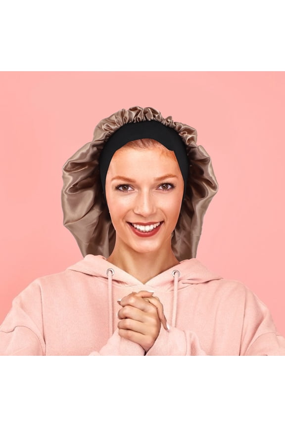 Golden Satin Sleep Hat for Females - Comfortable, Stable, Hair Protector