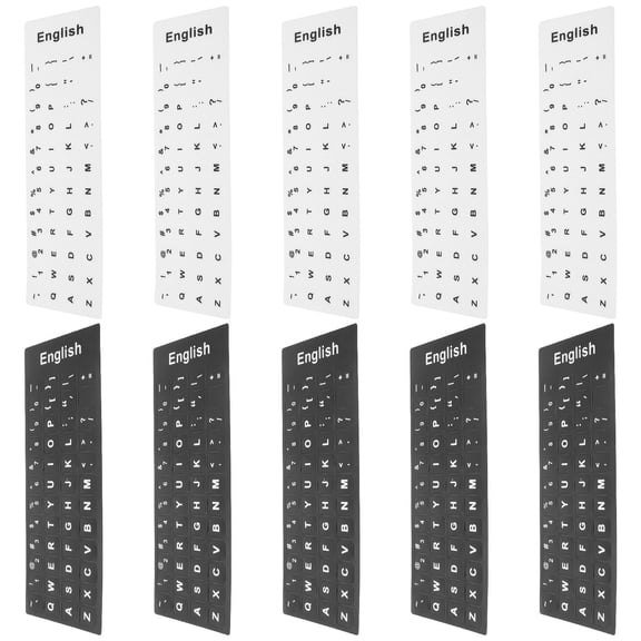 ETHZZLE Clear Lettering Keyboard Stickers Assorted Color Plastic for Typing Comfort Matte Finish