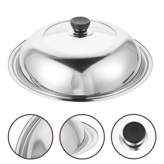 ETHZZLE Universal Stainless Steel Pot Lid Pan Cover Thickened Steam Dome for Kitchen Cooking Accessories