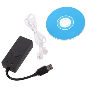 ETHZZLE External USB Modem with Dual Ports for Home Fax and Internet Connection, User-Friendly Design, Black