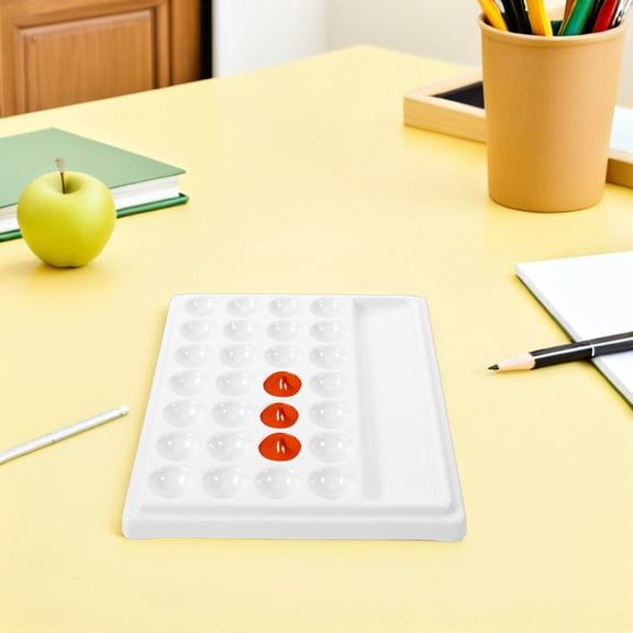 ETHZZLE White Ceramic Watercolor Paint Palette Tray with Large Mixing Wells for Acrylic Oil Painting