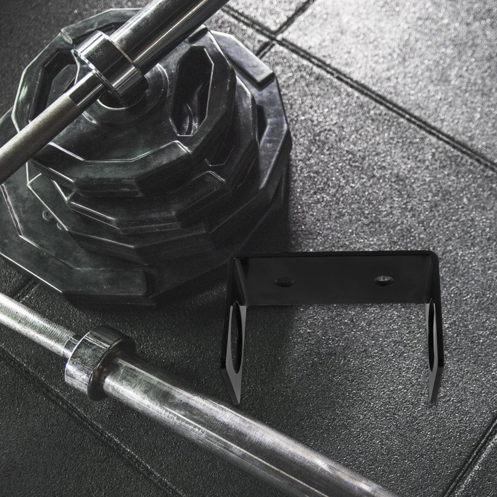 ETHZZLE Vertical Barbell Holder Wall Mount Steel Black for Fitness Enthusiasts Home Workout 1Pcs