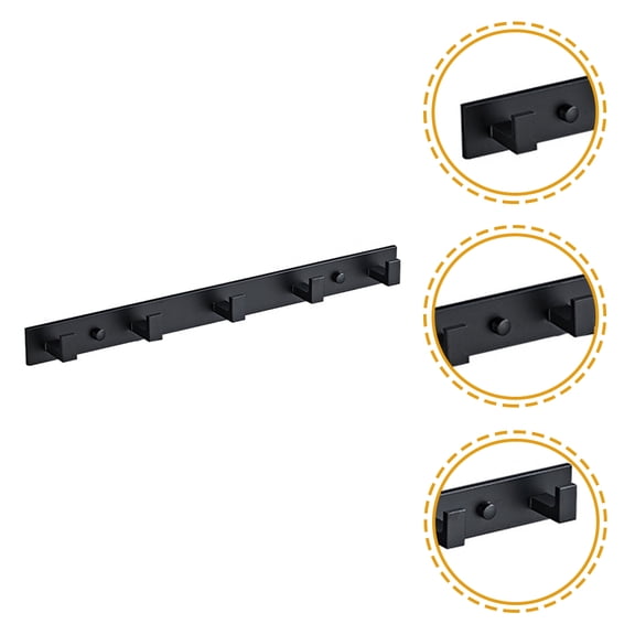 ETHZZLE Storage Hanging Hook Black Aluminum Wall Mounted Coat Hangers for Bathroom Key Towels